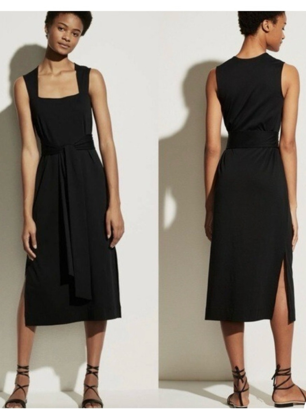 Vince Black Sleeveless Midi Dress